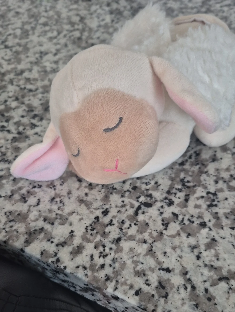 GANZ Cream & Light Pink Baby Lamb Plush